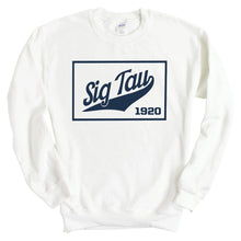 Load image into Gallery viewer, Sigma Tau Gamma Sweatshirt - Sig Tau Baseball Boxed Crewneck Sweatshirt - Kite and Crest
