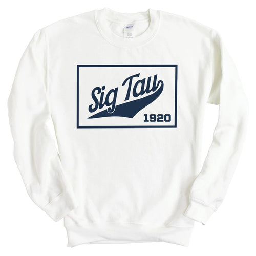 Sigma Tau Gamma Sweatshirt - Sig Tau Baseball Boxed Crewneck Sweatshirt - Kite and Crest