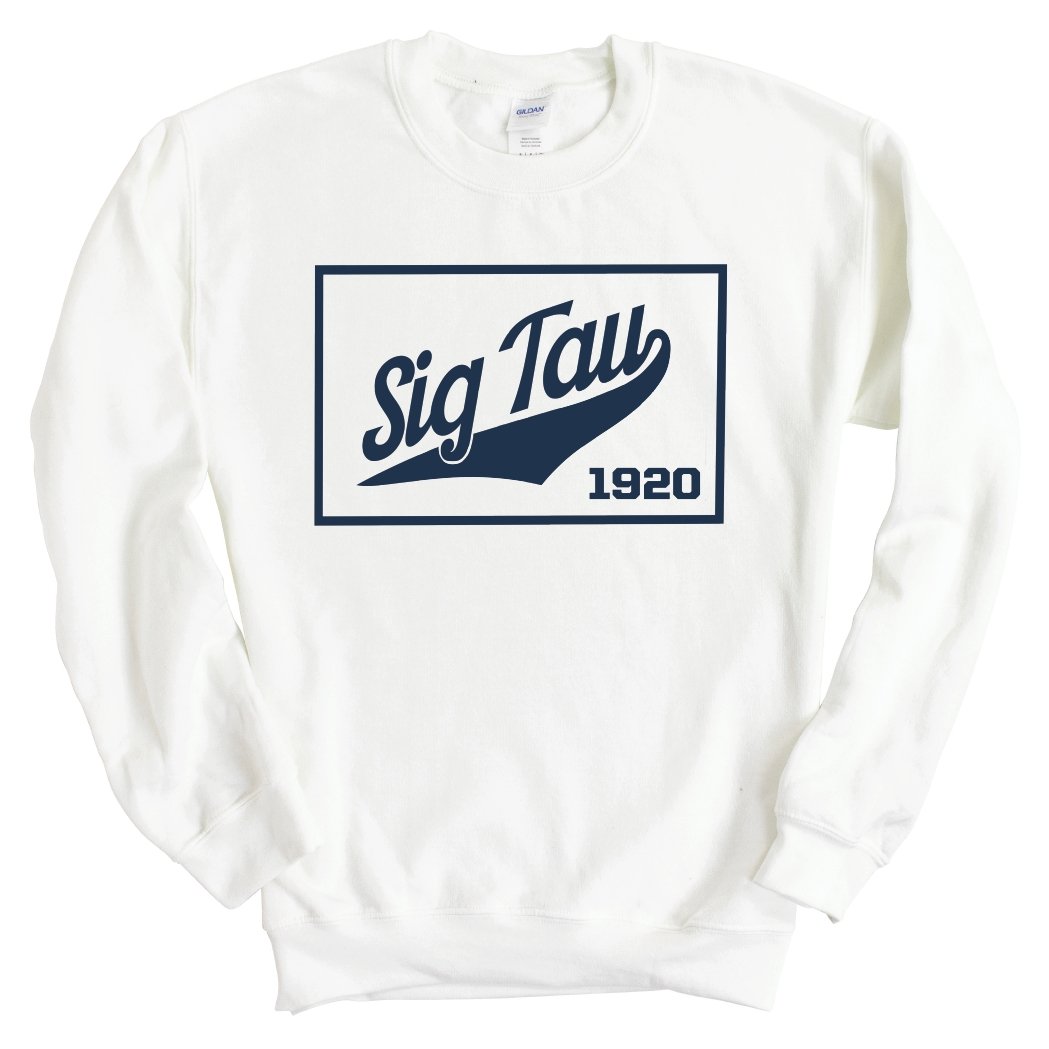 Sigma Tau Gamma Sweatshirt - Sig Tau Baseball Boxed Crewneck Sweatshirt - Kite and Crest