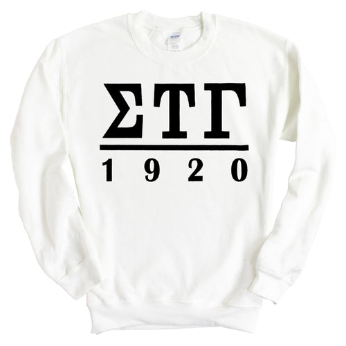 Sigma Tau Gamma Sweatshirt - Sig Tau Black Letters Crewneck Sweatshirt - Kite and Crest