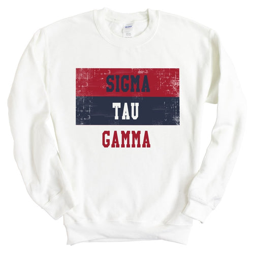 Sigma Tau Gamma Sweatshirt - Sig Tau Colorful Stripe Crewneck Sweatshirt - Kite and Crest