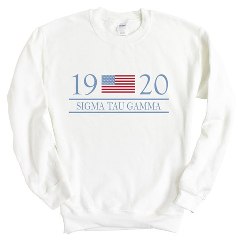 Sigma Tau Gamma Sweatshirt - Sig Tau Flag Year Crewneck Sweatshirt - Kite and Crest