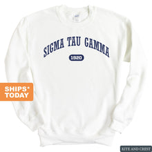 Load image into Gallery viewer, Sigma Tau Gamma Sweatshirt - Sig Tau Fraternal Arch Crewneck Sweatshirt - Kite and Crest
