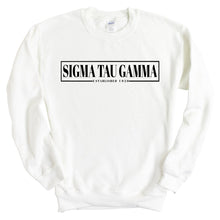 Load image into Gallery viewer, Sigma Tau Gamma Sweatshirt - Sig Tau Fraternal Block Crewneck Sweatshirt - Kite and Crest
