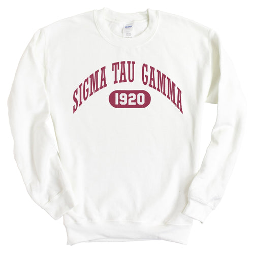 Sigma Tau Gamma Sweatshirt - Sig Tau Large Athletic Crewneck Sweatshirt - Kite and Crest