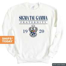 Load image into Gallery viewer, Sigma Tau Gamma Sweatshirt - Sig Tau Large Crest Crewneck Sweatshirt - Kite and Crest
