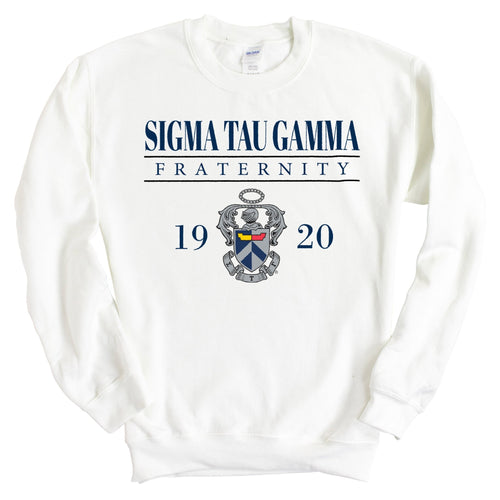 Sigma Tau Gamma Sweatshirt - Sig Tau Large Crest Crewneck Sweatshirt - Kite and Crest