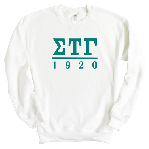 Sigma Tau Gamma Sweatshirt - Sig Tau Lettered Basic Crewneck Sweatshirt - Kite and Crest