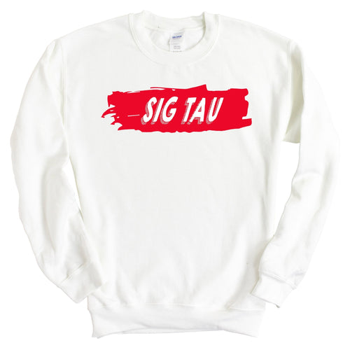 Sigma Tau Gamma Sweatshirt - Sig Tau Red Slash Crewneck Sweatshirt - Kite and Crest