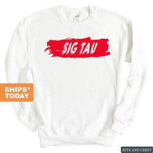 Load image into Gallery viewer, Sigma Tau Gamma Sweatshirt - Sig Tau Red Slash Crewneck Sweatshirt - Kite and Crest
