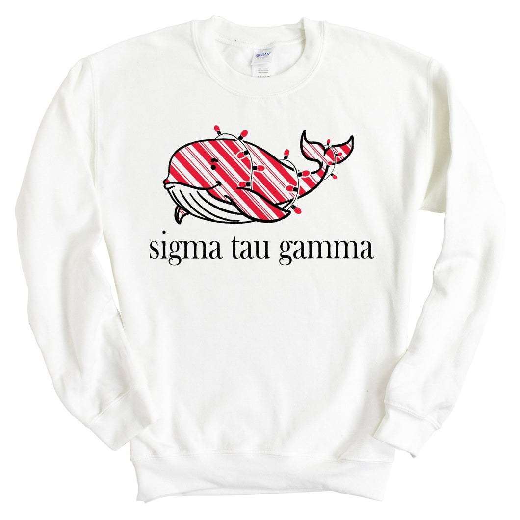 Sigma Tau Gamma Sweatshirt - Sig Tau Red Whale Crewneck Sweatshirt - Kite and Crest