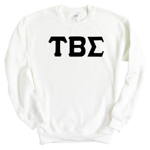 Load image into Gallery viewer, Tau Beta Sigma Basic Black Letters Crewneck Sweatshirt - Kite and Crest
