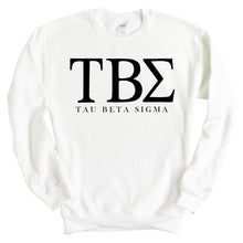 Load image into Gallery viewer, Tau Beta Sigma Block Letter Crewneck Sweatshirt - Kite and Crest
