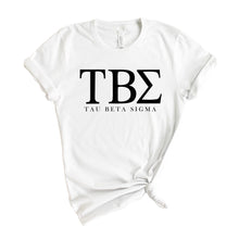 Load image into Gallery viewer, Tau Beta Sigma Block Letter T-shirt - Kite and Crest
