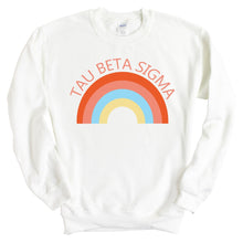 Load image into Gallery viewer, Tau Beta Sigma Colorful Rainbow Crewneck Sweatshirt - Kite and Crest
