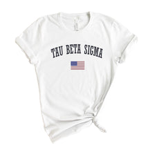 Load image into Gallery viewer, Tau Beta Sigma USA T-shirt - Kite and Crest
