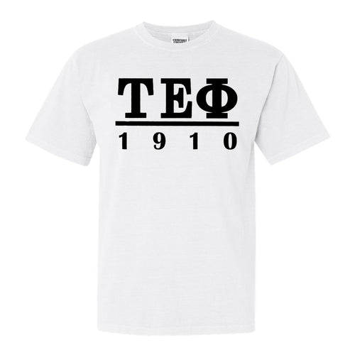 Tau Epsilon Phi Black Letter Comfort Colors T-Shirt - Fraternity Tee - Kite and Crest