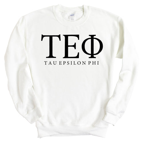 Tau Epsilon Phi Block Letter Sweatshirt - Fraternity Crewneck Sweatshirt - Kite and Crest