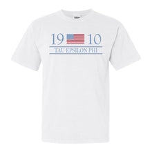Load image into Gallery viewer, Tau Epsilon Phi Flag Year Comfort Colors T-Shirt - Fraternity Tee - Kite and Crest
