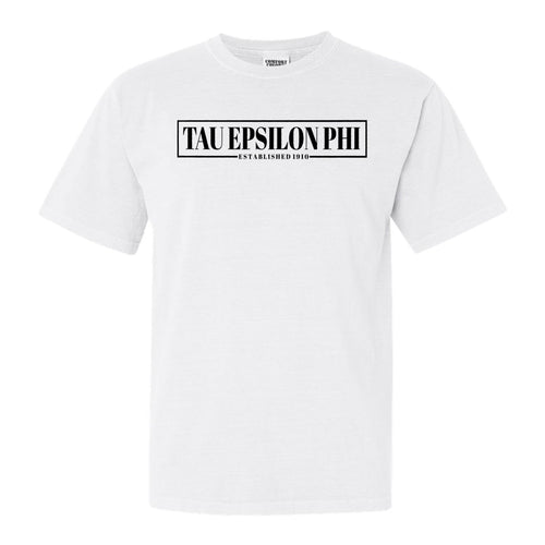 Tau Epsilon Phi Fraternal Block Comfort Colors T-Shirt - Fraternity Tee - Kite and Crest