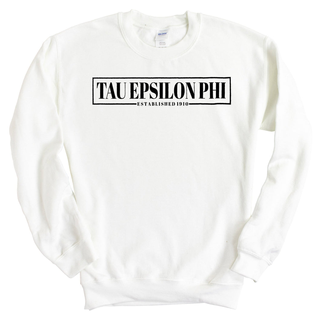 Tau Epsilon Phi Fraternal Block Sweatshirt - Fraternity Crewneck Sweatshirt - Kite and Crest