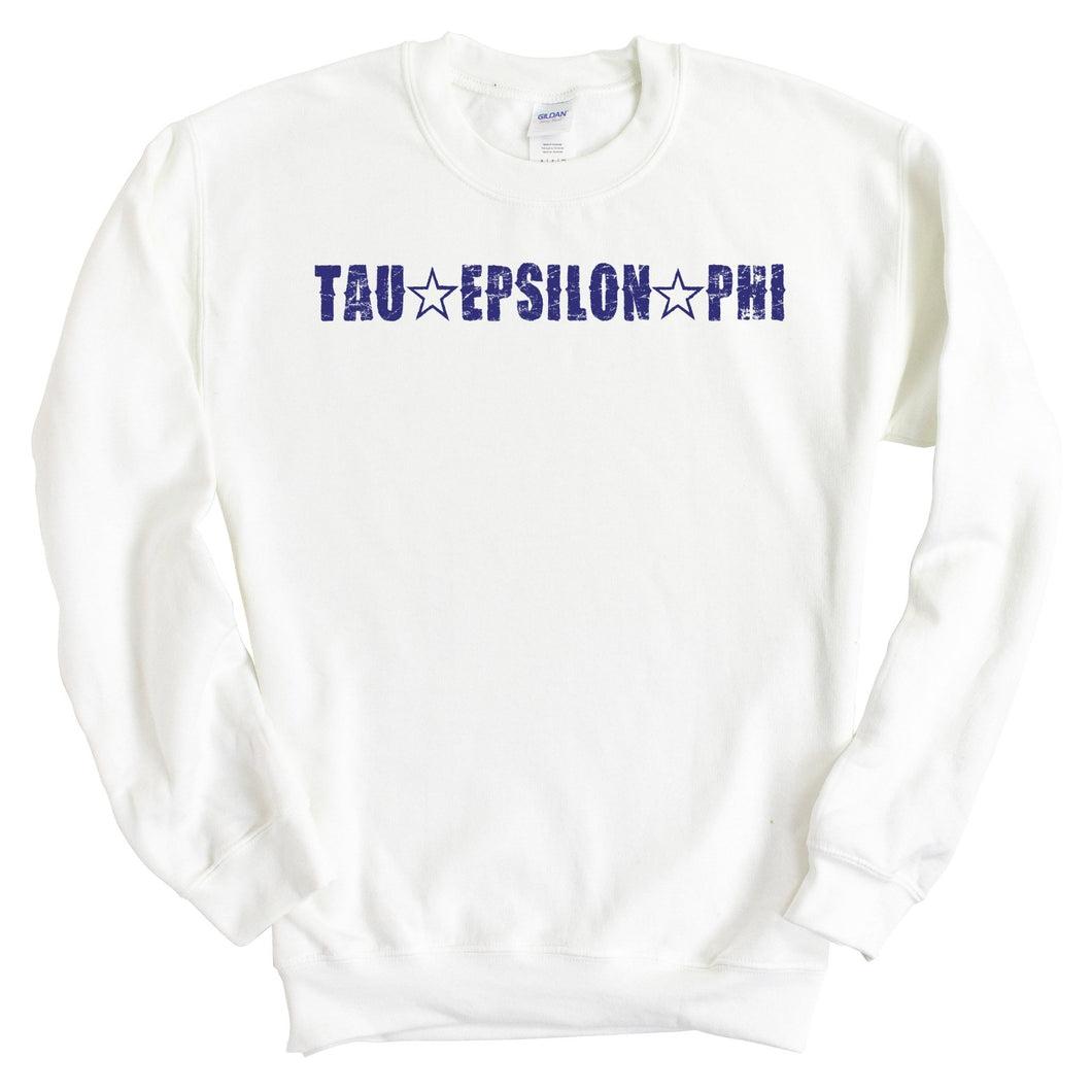 Tau Epsilon Phi Fraternal Star Sweatshirt - Fraternity Crewneck Sweatshirt - Kite and Crest