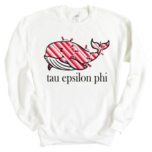 Load image into Gallery viewer, Tau Epsilon Phi Red Whale Sweatshirt - Fraternity Crewneck Sweatshirt - Kite and Crest
