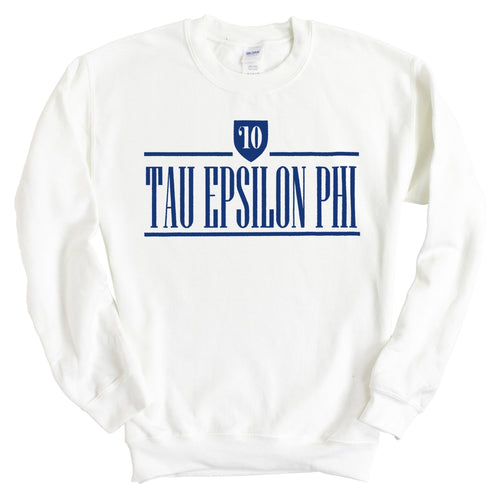 Tau Epsilon Phi Shield Sweatshirt - Fraternity Crewneck Sweatshirt - Kite and Crest