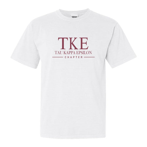 Tau Kappa Epsilon Comfort Colors T-Shirt - TKE Basic Lined Shirt - Kite and Crest