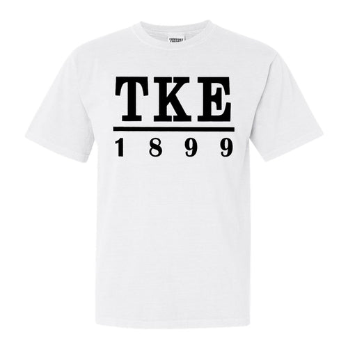 Tau Kappa Epsilon Comfort Colors T-Shirt - TKE Black Letters Shirt - Kite and Crest