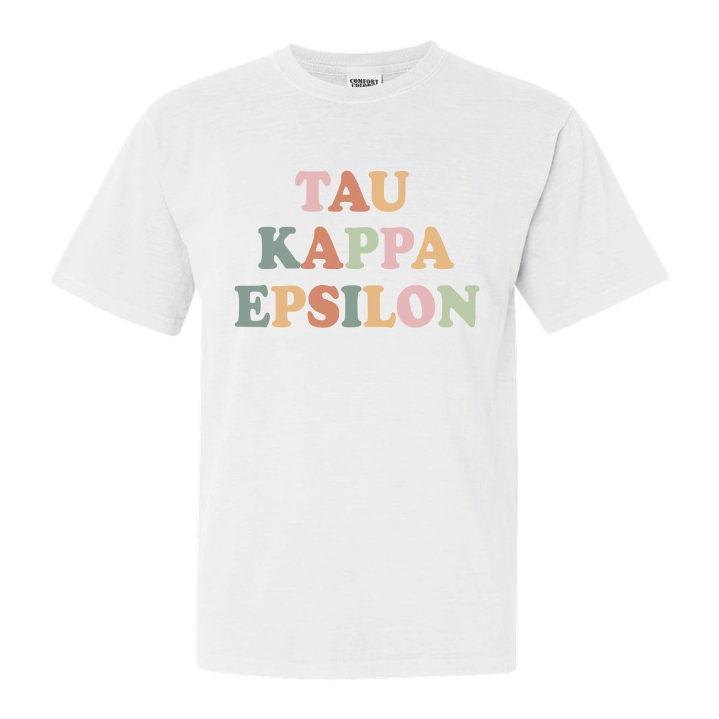 Tau Kappa Epsilon Comfort Colors T-Shirt - TKE Bright and Colorful Shirt - Kite and Crest