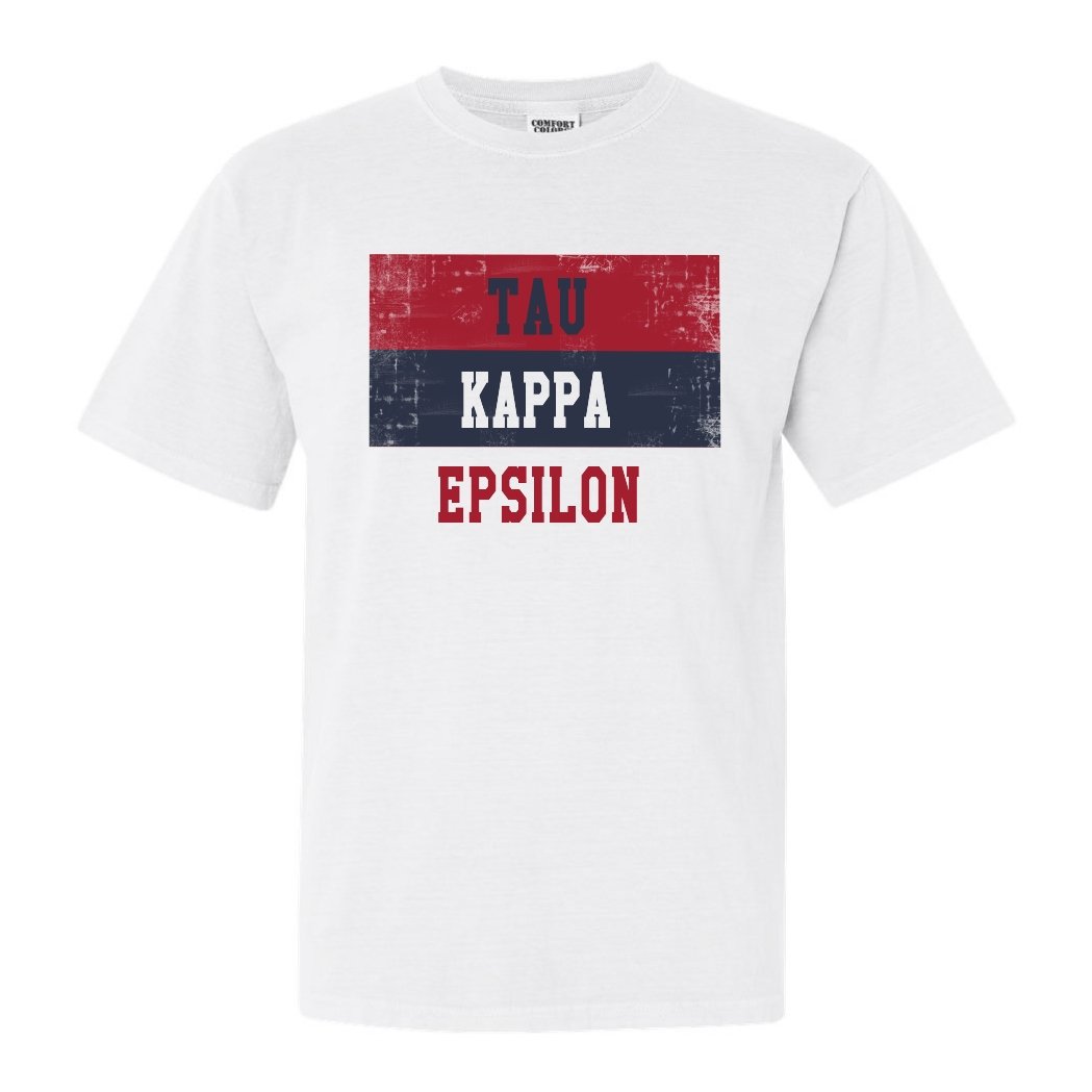 Tau Kappa Epsilon Comfort Colors T-Shirt - TKE Colorful Stripe Shirt - Kite and Crest