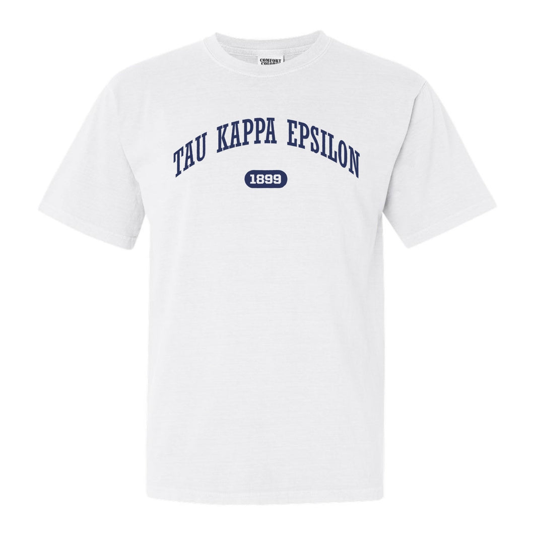 Tau Kappa Epsilon Comfort Colors T-Shirt - TKE Fraternal Arch Shirt - Kite and Crest