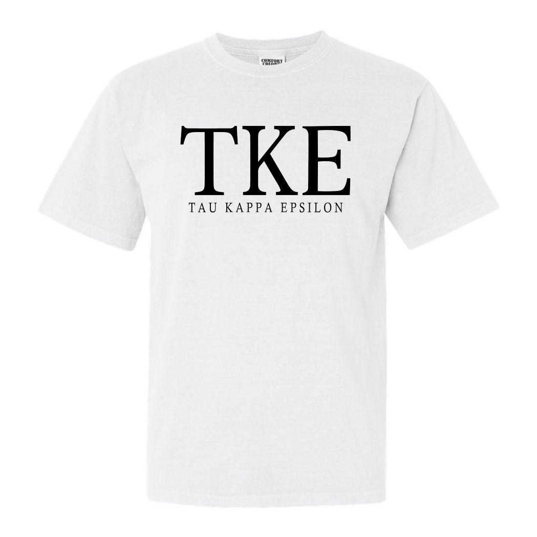 Tau Kappa Epsilon Comfort Colors T-Shirt - TKE Fraternal Block Shirt - Kite and Crest