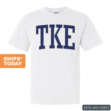 Load image into Gallery viewer, Tau Kappa Epsilon Comfort Colors T-Shirt - TKE Intrinsic Lettered Shirt - Kite and Crest
