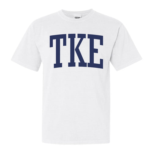 Tau Kappa Epsilon Comfort Colors T-Shirt - TKE Intrinsic Lettered Shirt - Kite and Crest
