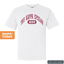 Load image into Gallery viewer, Tau Kappa Epsilon Comfort Colors T-Shirt - TKE Large Athletic Shirt - Kite and Crest
