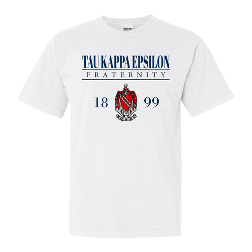 Tau Kappa Epsilon Comfort Colors T-Shirt - TKE Large Crest Shirt - Kite and Crest