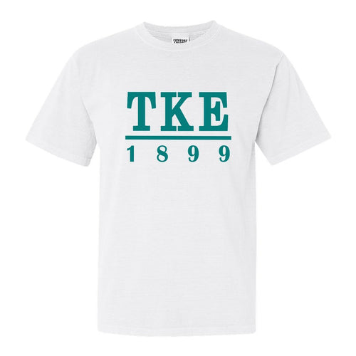Tau Kappa Epsilon Comfort Colors T-Shirt - TKE Lettered Basic Shirt - Kite and Crest