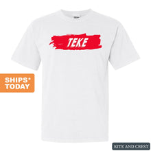 Load image into Gallery viewer, Tau Kappa Epsilon Comfort Colors T-Shirt - TKE Red Slash Shirt - Kite and Crest
