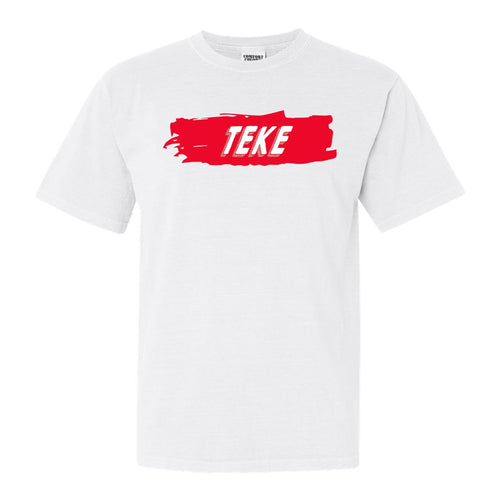 Tau Kappa Epsilon Comfort Colors T-Shirt - TKE Red Slash Shirt - Kite and Crest