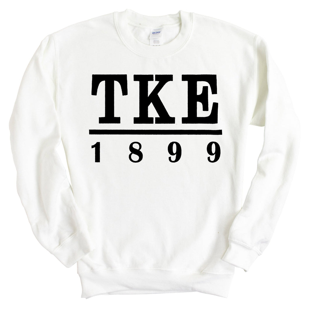 Tau Kappa Epsilon Sweatshirt - TKE Black Letters Crewneck Sweatshirt - Kite and Crest