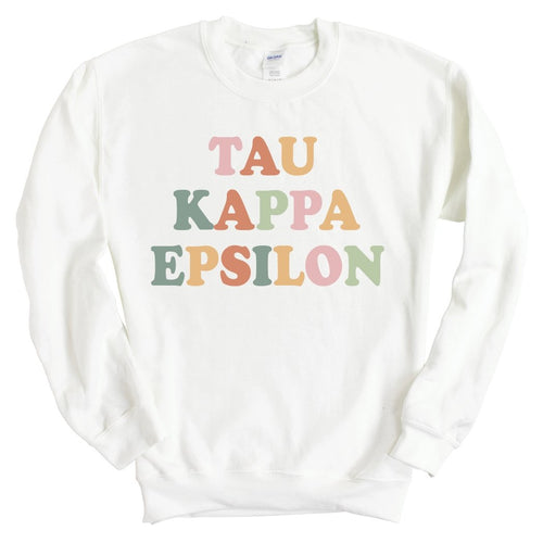 Tau Kappa Epsilon Sweatshirt - TKE Bright and Colorful Crewneck Sweatshirt - Kite and Crest