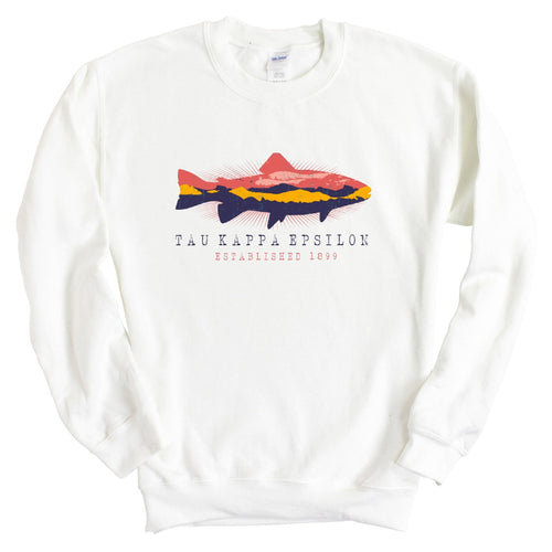 Tau Kappa Epsilon Sweatshirt - TKE Fishing Crewneck Sweatshirt - Kite and Crest