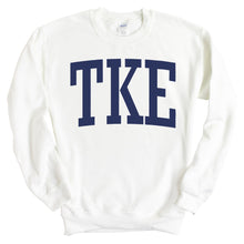 Load image into Gallery viewer, Tau Kappa Epsilon Sweatshirt - TKE Intrinsic Lettered Crewneck Sweatshirt - Kite and Crest
