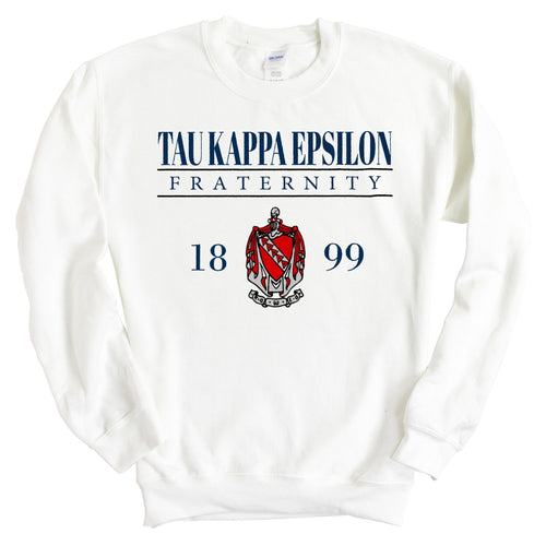 Tau Kappa Epsilon Sweatshirt - TKE Large Crest Crewneck Sweatshirt - Kite and Crest