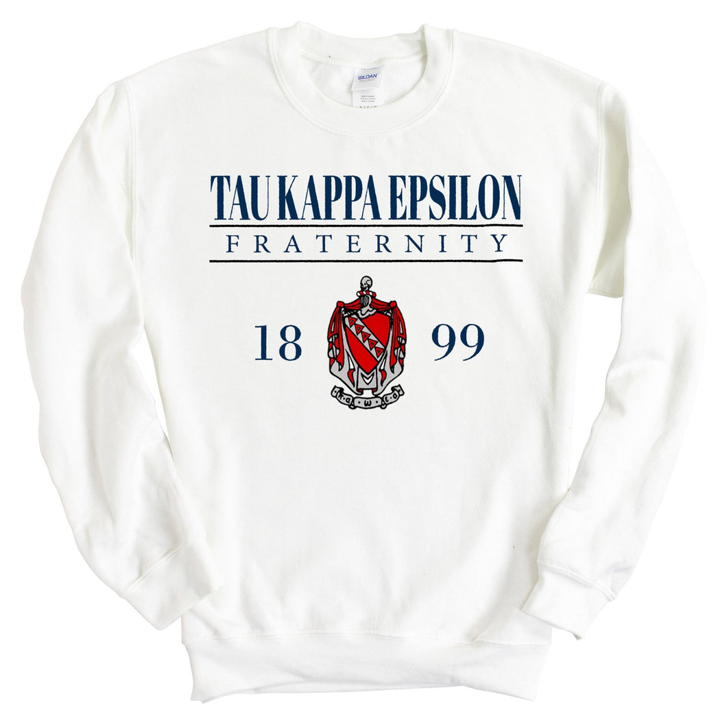 Tau Kappa Epsilon Sweatshirt - TKE Large Crest Crewneck Sweatshirt - Kite and Crest