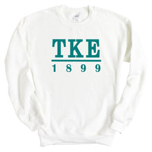 Load image into Gallery viewer, Tau Kappa Epsilon Sweatshirt - TKE Lettered Basic Crewneck Sweatshirt - Kite and Crest
