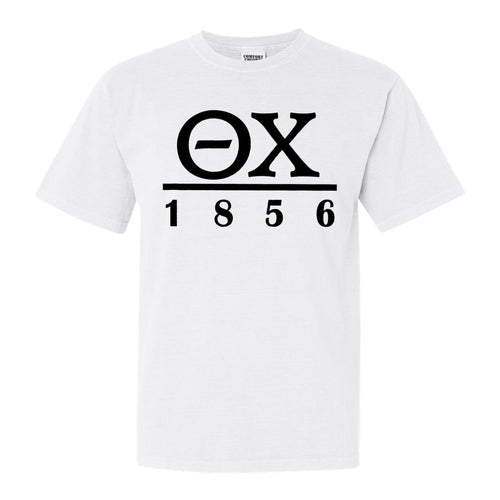 Theta Chi Comfort Colors T-Shirt - Theta Chi Black Letters Shirt - Kite and Crest