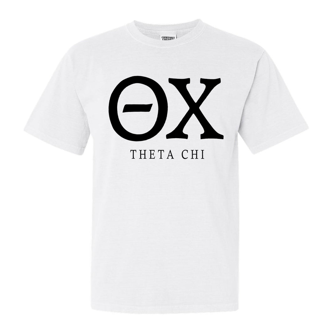 Theta Chi Comfort Colors T-Shirt - Theta Chi Block Letter Shirt - Kite and Crest